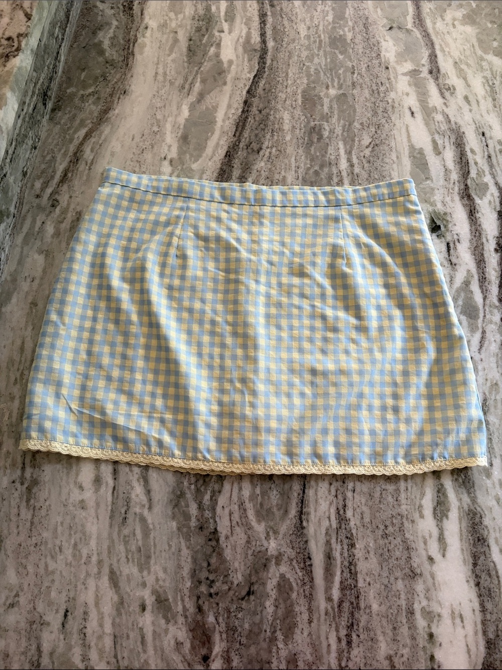 NWOT Altar’d State Blue and Yellow Checkered Skort Size XXL